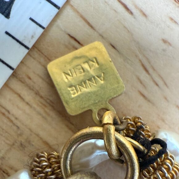 Anne Klein Vintage Long Faux Pearl & Gold-Tone Beaded Necklace Double Strand Wea - Picture 11 of 15